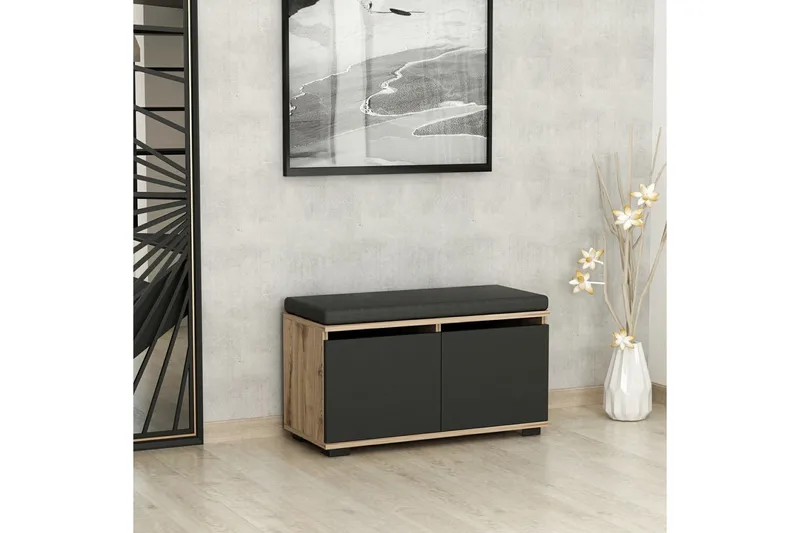 Drago Skoskåp 80 cm - Valnöt/Svart - Förvaring - Sko- & klädförvaring - Skoförvaring