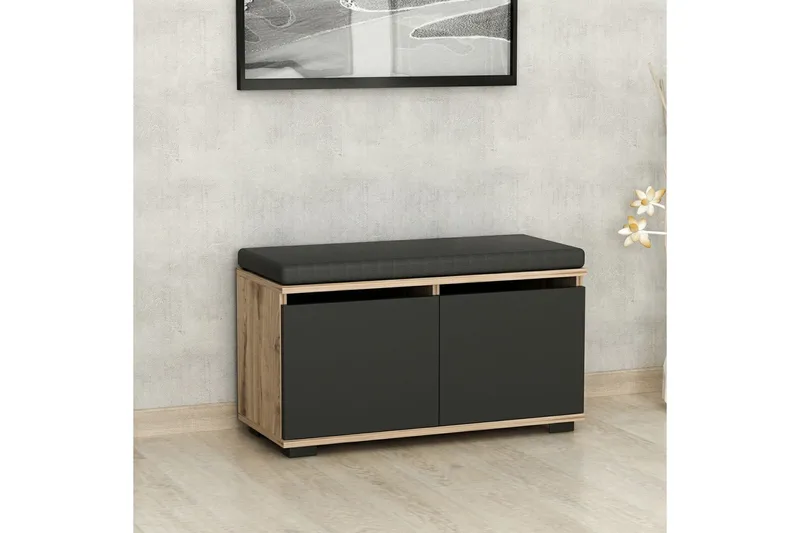 Drago Skoskåp 80 cm, Valnöt/Svart