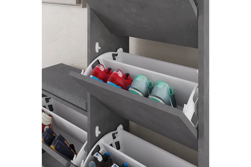 Dude Skoskåp 105 cm - Grå - Förvaring - Sko- & klädförvaring - Skoförvaring