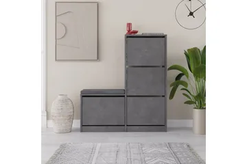 Dude Skoskåp 105 cm - Grå - Förvaring - Sko- & klädförvaring - Skoförvaring