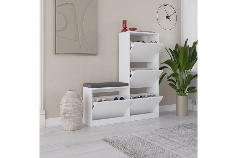 Dude Skoskåp 105 cm - Vit - Förvaring - Sko- & klädförvaring - Skoförvaring