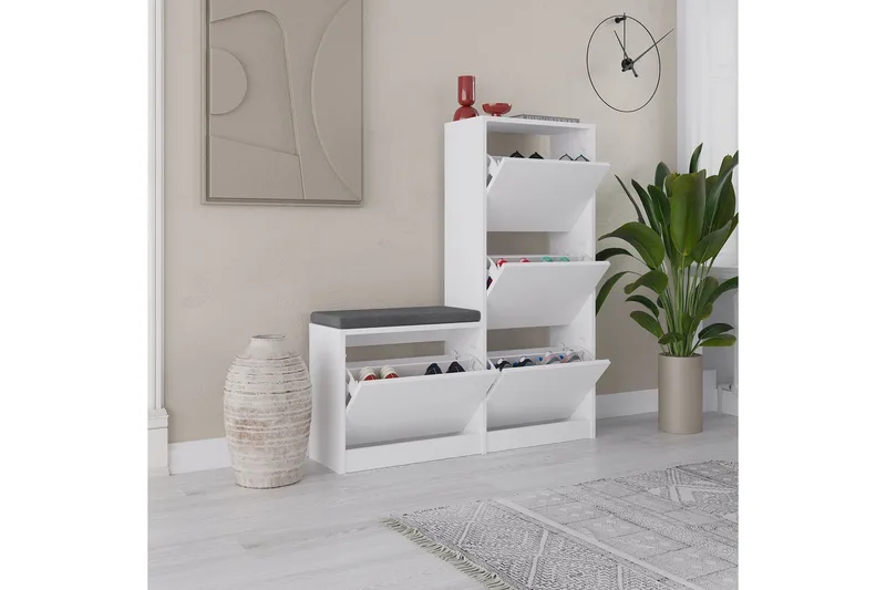 Dude Skoskåp 105 cm - Vit - Förvaring - Sko- & klädförvaring - Skoförvaring