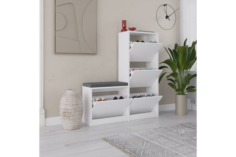 Dude Skoskåp 105 cm Vit - Förvaring - Sko- & klädförvaring - Skoförvaring