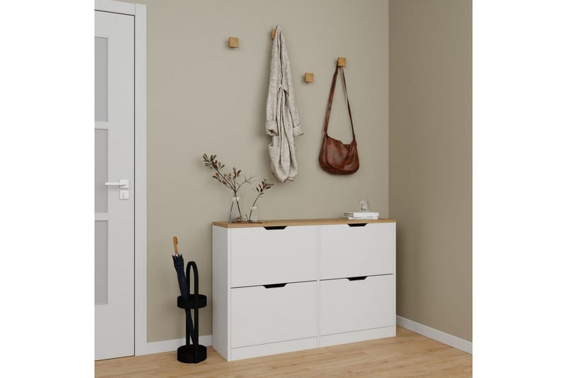 Durusu Skoskåp 120 cm, Matt Vit