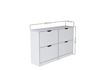 Durusu Skoskåp 120,5 cm - Mattvit - Förvaring - Sko- & klädförvaring - Skoförvaring