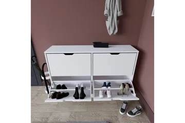 Durusu Skoskåp 120,5 cm - Mattvit - Förvaring - Sko- & klädförvaring - Skoförvaring