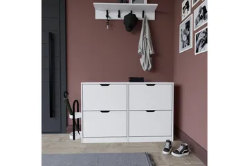 Durusu Skoskåp 120,5 cm - Mattvit - Förvaring - Sko- & klädförvaring - Skoförvaring