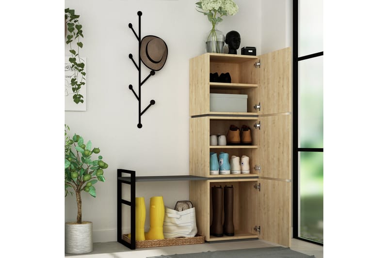 ELDGARNSÖ Skoskåp 109 cm Brun/Grå - Natur/Brun - Förvaring - Sko- & klädförvaring - Skoförvaring