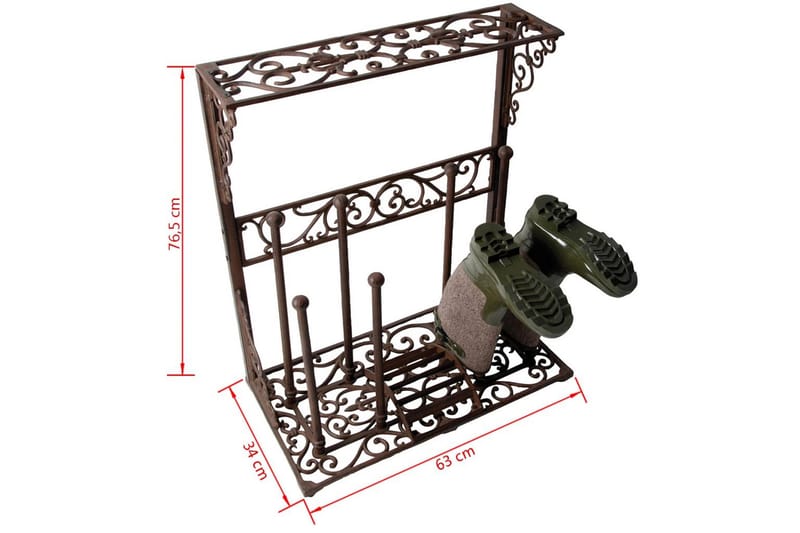 Esschert Design Stövelställ strl. L gjutjärn LH44 - Svart - Skoförvaring - Skohylla & skoställ