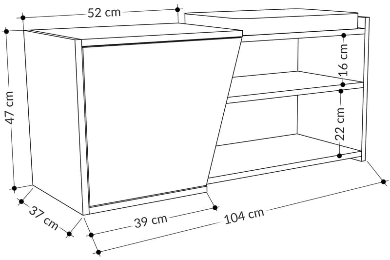 FEMRIS Skoskåp 104x37 cm Natur - Trä/natur - Förvaring - Sko- & klädförvaring - Skoförvaring