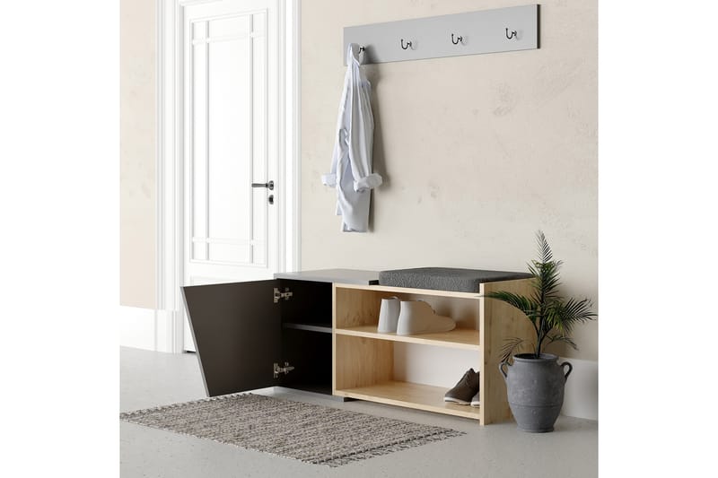 FEMRIS Skoskåp 104x37 cm Natur/Antracit - Antracit/Trä/Natur - Förvaring - Sko- & klädförvaring - Skoförvaring