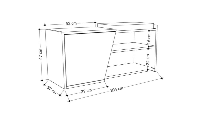 FEMRIS Skoskåp 104x37 cm Natur/Antracit - Antracit/Trä/Natur - Förvaring - Sko- & klädförvaring - Skoförvaring