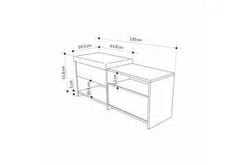 Filux Skoskåp 120,3 cm - Antracit - Förvaring - Sko- & klädförvaring - Skoförvaring