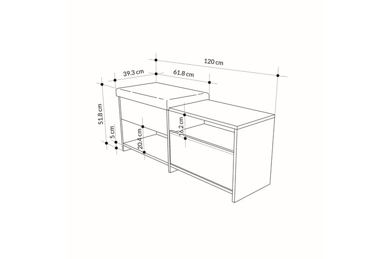 Filux Skoskåp 120,3 cm - Antracit - Förvaring - Sko- & klädförvaring - Skoförvaring