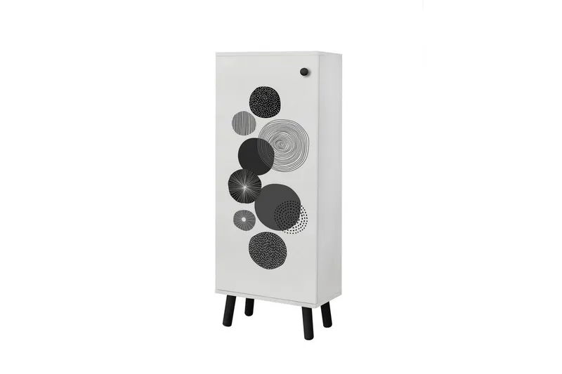 Gelsgan Skoskåp 50 cm, Vit/Svart