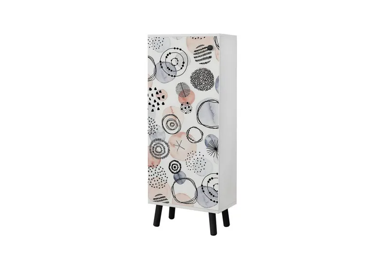 Gelsgan Skoskåp 50 cm, Vit/Svart