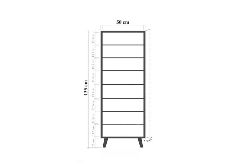 Gelsgan Skoskåp 50 cm - Vit/Svart - Förvaring - Sko- & klädförvaring - Skoförvaring