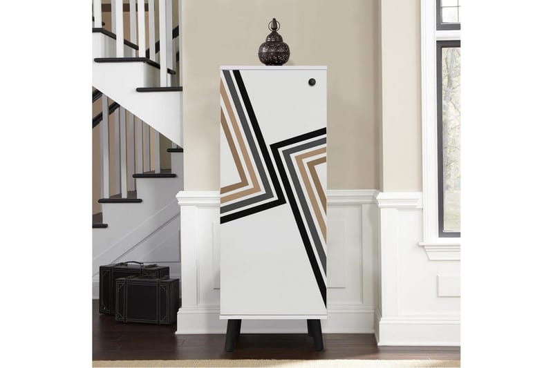 Gelsgan Skoskåp 50 cm - Vit/Svart - Förvaring - Sko- & klädförvaring - Skoförvaring