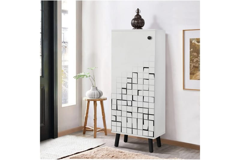 Gelsgan Skoskåp 50 cm - Vit/Svart - Förvaring - Sko- & klädförvaring - Skoförvaring