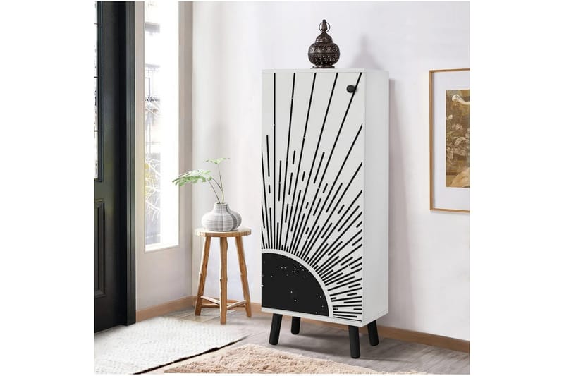 Gelsgan Skoskåp 50 cm - Vit/Svart - Förvaring - Sko- & klädförvaring - Skoförvaring