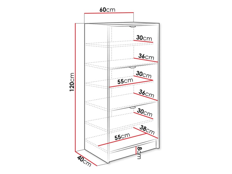 Gudelia Skoskåp 60 cm - vit - Förvaring - Sko- & klädförvaring - Skoförvaring