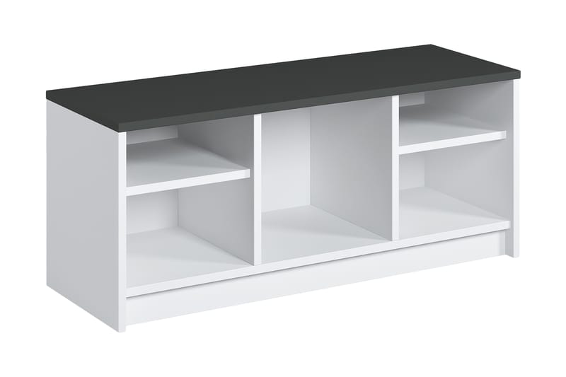 HARINGEY Skoskåp 100x35 cm Vit/Antracit - Förvaring - Sko- & klädförvaring - Skoförvaring