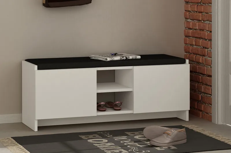 Homitis Skohylla med Förvaring - Vit - Förvaring - Sko- & klädförvaring - Skoförvaring - Bänk med skoförvaring