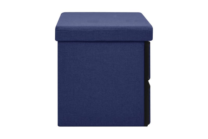 Hopfällbar förvaringsbänk blå 76x38x38 cm konstlinne - Blå - Skoförvaring - Bänk med skoförvaring