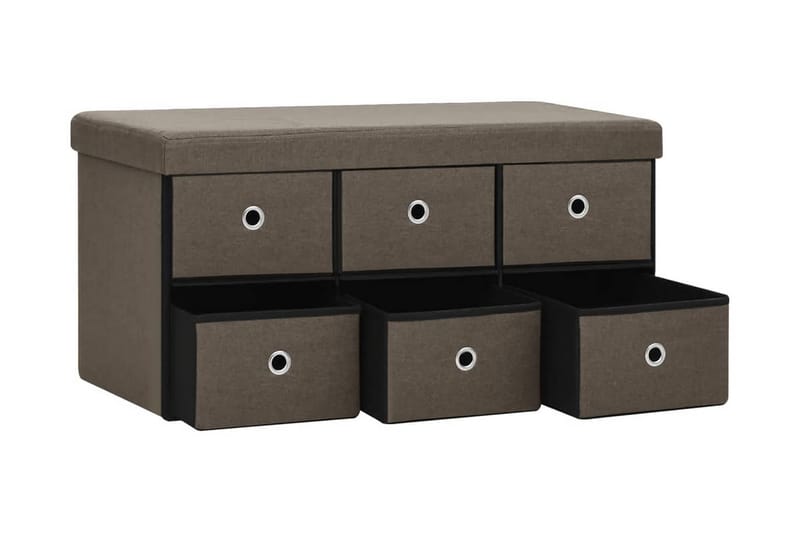 Hopfällbar förvaringsbänk brun 76x38x38 cm konstlinne - Brun - Förvaring - Sko- & klädförvaring - Skoförvaring