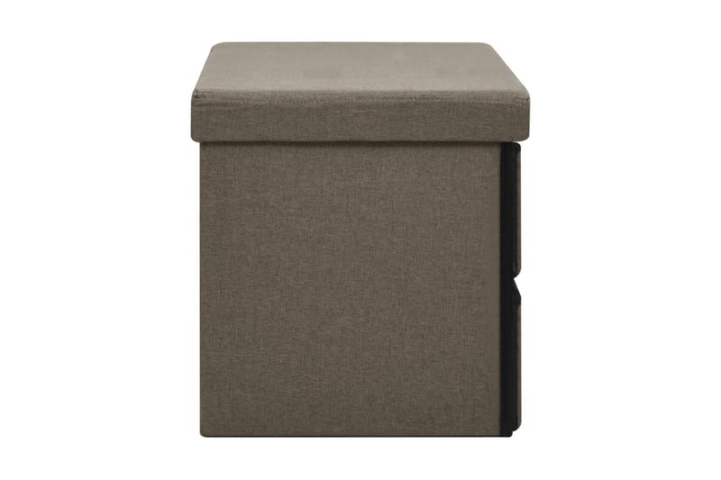 Hopfällbar förvaringsbänk brun 76x38x38 cm konstlinne - Brun - Förvaring - Sko- & klädförvaring - Skoförvaring