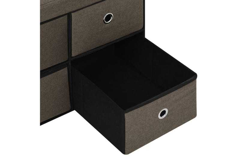 Hopfällbar förvaringsbänk brun 76x38x38 cm konstlinne - Brun - Förvaring - Sko- & klädförvaring - Skoförvaring