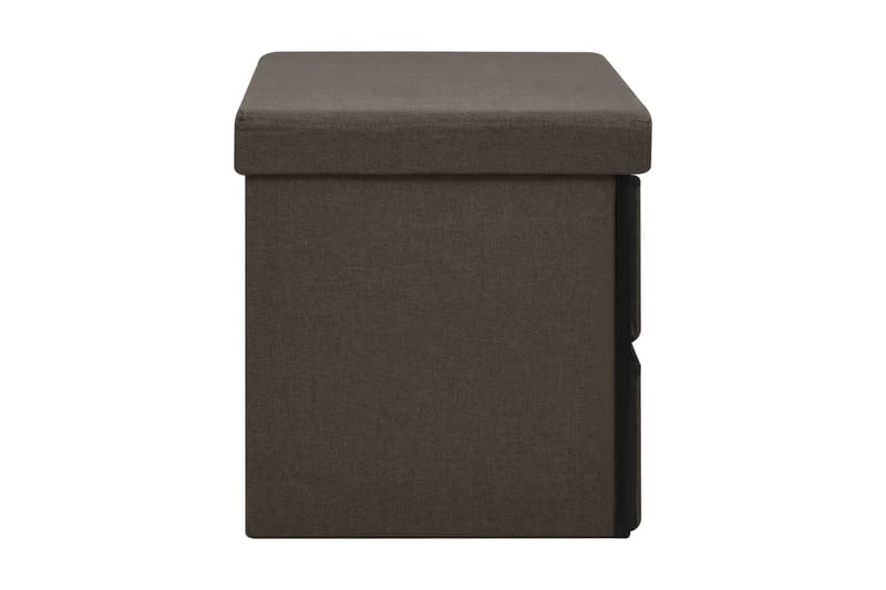 Hopfällbar förvaringsbänk mörkbrun 76x38x38 cm konstlinne - Mörkbrun - Förvaring - Sko- & klädförvaring - Skoförvaring