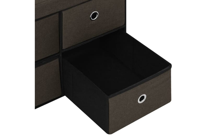 Hopfällbar förvaringsbänk mörkbrun 76x38x38 cm konstlinne - Mörkbrun - Förvaring - Sko- & klädförvaring - Skoförvaring