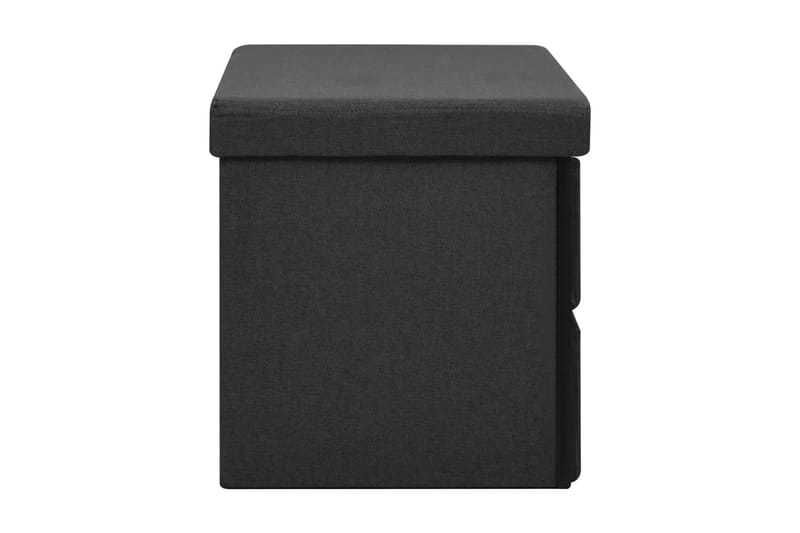 Hopfällbar förvaringsbänk svart 76x38x38 cm konstlinne - Svart - Förvaring - Sko- & klädförvaring - Skoförvaring