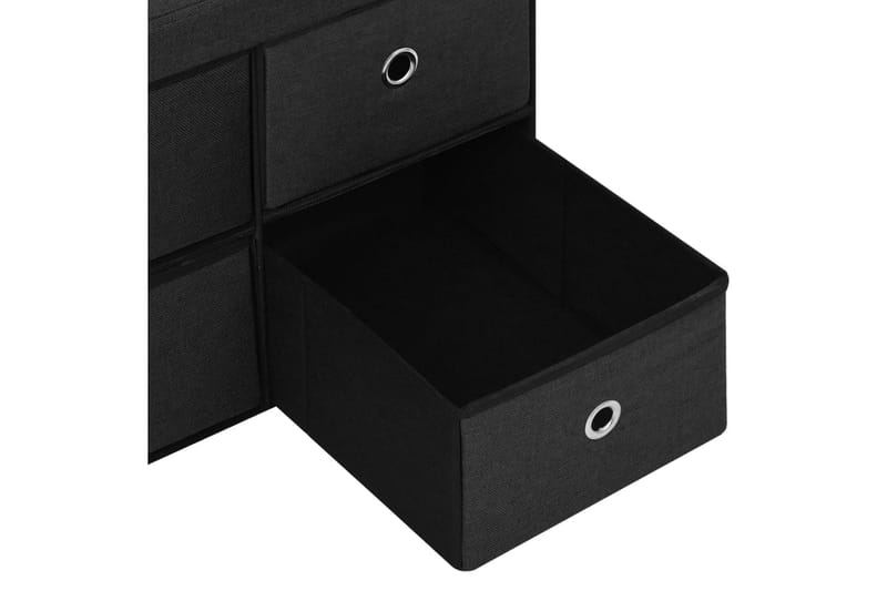 Hopfällbar förvaringsbänk svart 76x38x38 cm konstlinne - Svart - Förvaring - Sko- & klädförvaring - Skoförvaring