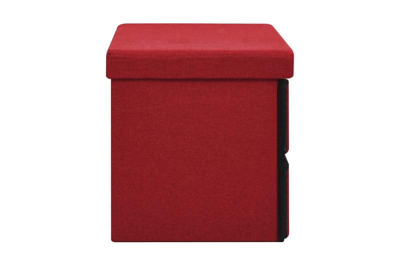 Hopfällbar förvaringsbänk vinröd 76x38x38 cm konstlinne - Vinröd - Förvaring - Sko- & klädförvaring - Skoförvaring