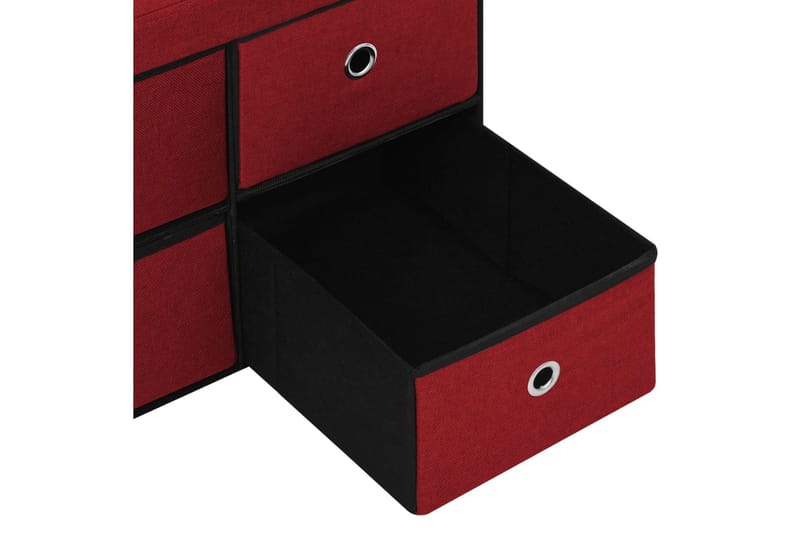 Hopfällbar förvaringsbänk vinröd 76x38x38 cm konstlinne - Vinröd - Förvaring - Sko- & klädförvaring - Skoförvaring