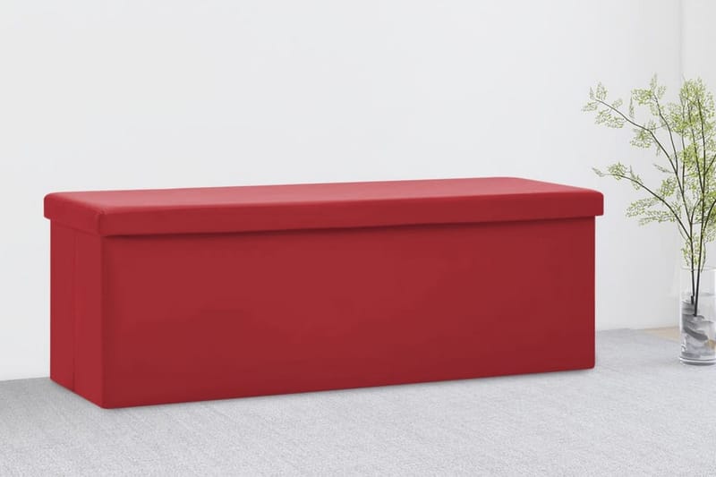 Hopfällbar förvaringsbänk vinröd PVC - Vinröd - Förvaring - Sko- & klädförvaring - Skoförvaring