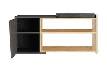 Jektvik Skoskåp 104x37 cm - Antracit/Trä/Natur - Förvaring - Sko- & klädförvaring - Skoförvaring - Bänk med skoförvaring