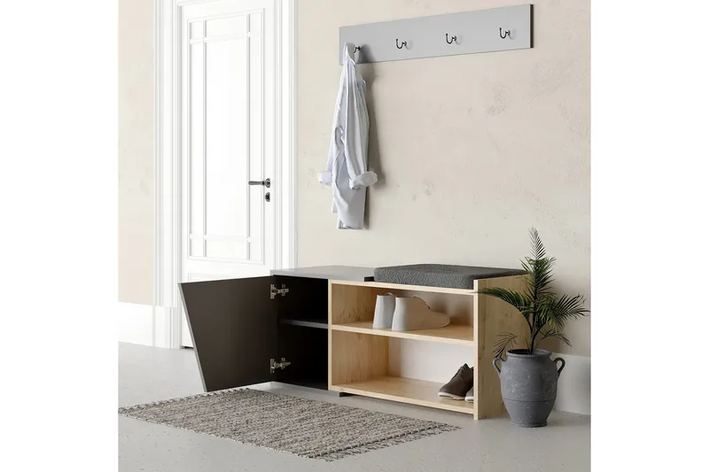 Jektvik Skoskåp 104x37 cm - Antracit/Trä/Natur - Förvaring - Sko- & klädförvaring - Skoförvaring