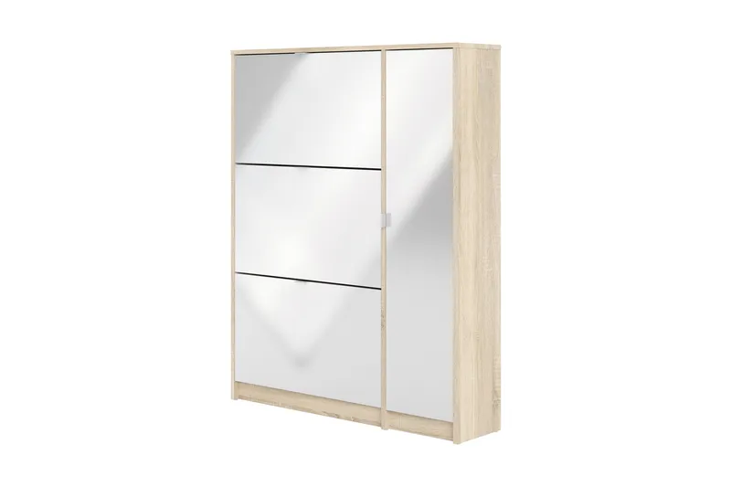 KEEPIT Skoskåp 3 Fack Trä/Natur/Vit - Trä/natur/Vit - Förvaring - Sko- & klädförvaring - Skoförvaring