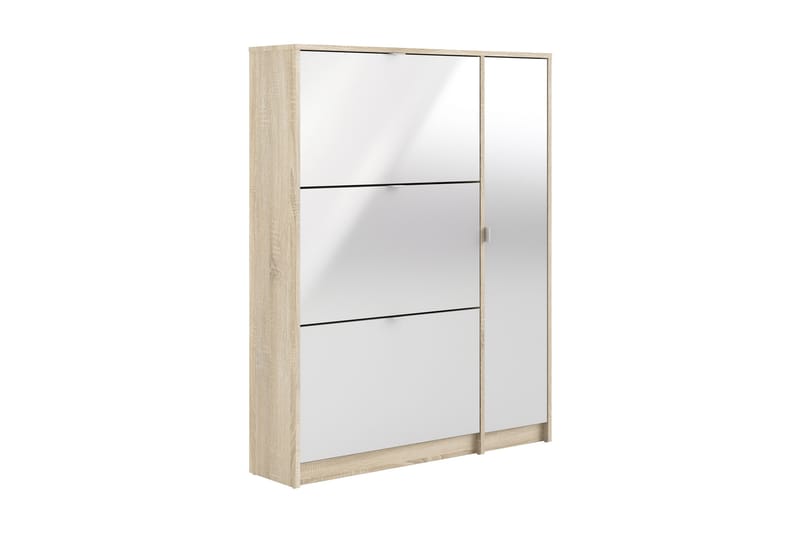 KEEPIT Skoskåp 3 Fack Trä/Natur/Vit, Trä/natur/Vit