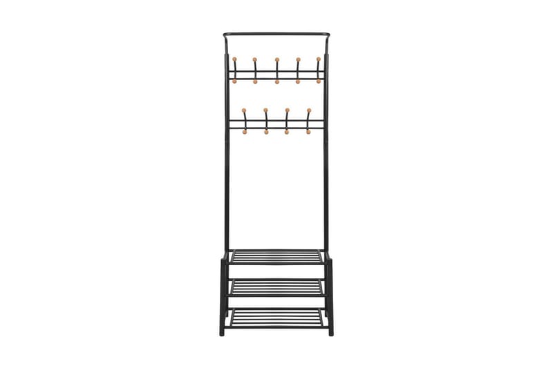 Klädhängare med skohylla 68x32x182,5 cm svart - Svart - Förvaring - Sko- & klädförvaring - Skoförvaring