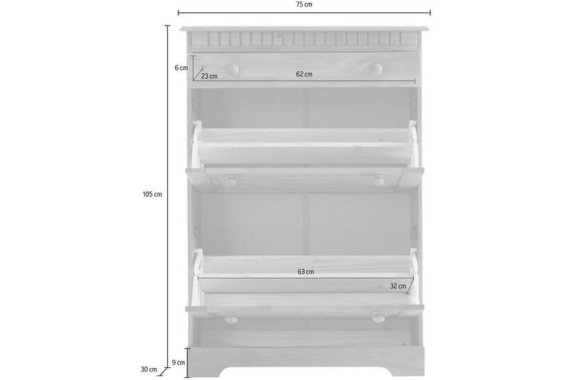 Lisa Skoskåp 75x105 cm - Vit - Förvaring - Sko- & klädförvaring - Skoförvaring