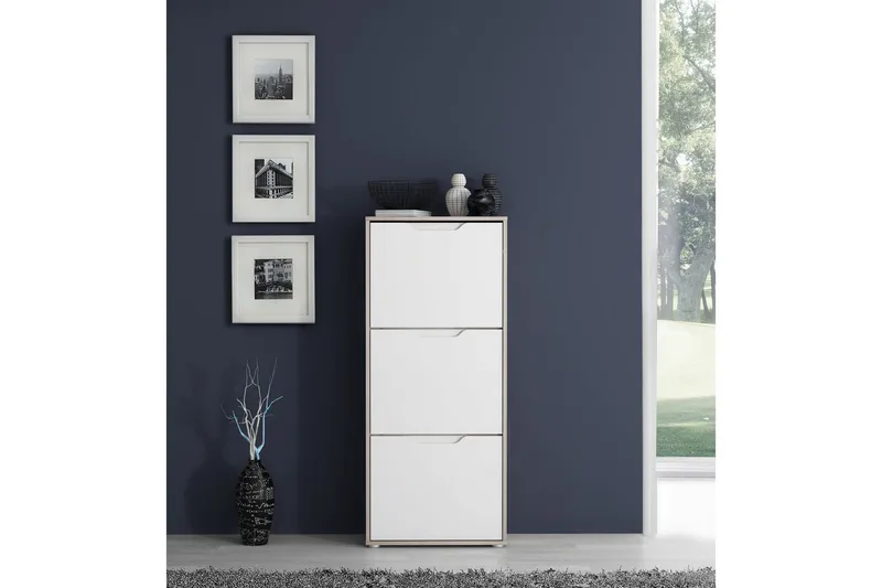 Llanharry Skoskåp 55x130 cm - Brun/Vit - Förvaring - Sko- & klädförvaring - Skoförvaring