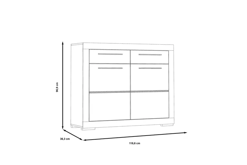 Luovaure Skoskåp 119 cm - Brun/Vit - Förvaring - Sko- & klädförvaring - Skoförvaring