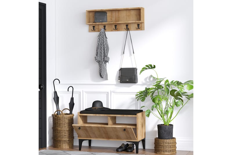 Mamerto Skoskåp 80x36 cm - Natur - Förvaring - Sko- & klädförvaring - Skoförvaring - Bänk med skoförvaring