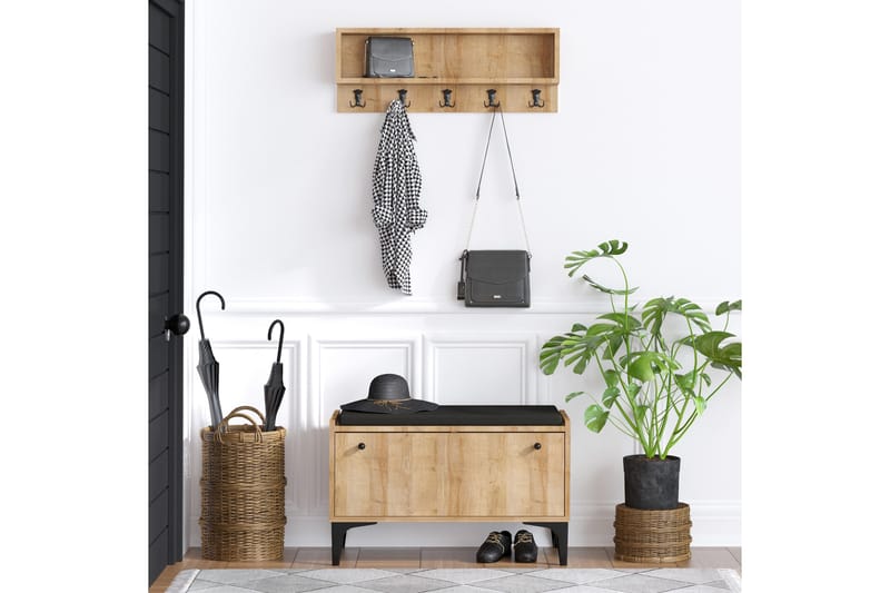 Mamerto Skoskåp 80x36 cm - Natur - Förvaring - Sko- & klädförvaring - Skoförvaring - Bänk med skoförvaring