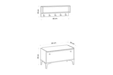 Mamerto Skoskåp 80x36 cm - Natur - Förvaring - Sko- & klädförvaring - Skoförvaring - Bänk med skoförvaring