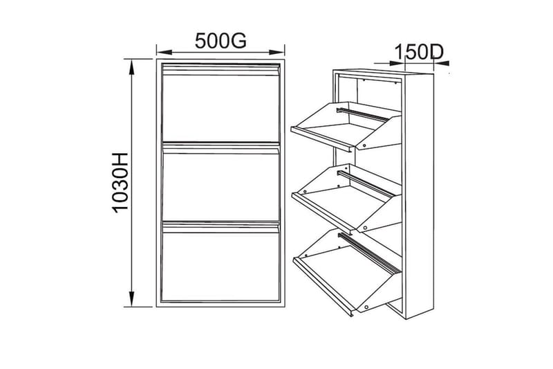 Mayazizi Skoskåp 50 cm - Ljusgrå - Förvaring - Sko- & klädförvaring - Skoförvaring